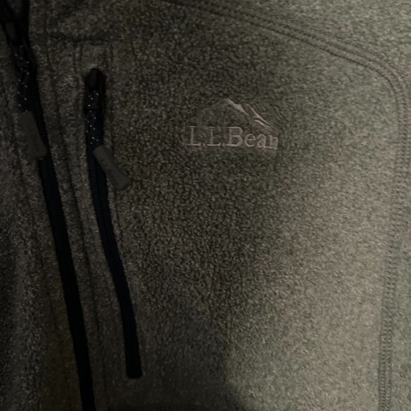 LL Bean Sweater Mens L Large Gray Polar Fleece Quarter Zip Long Sleeve Pullover - Picture 3 of 4
